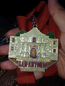Running at San Antonio Rock 'n' Roll Marathon medal